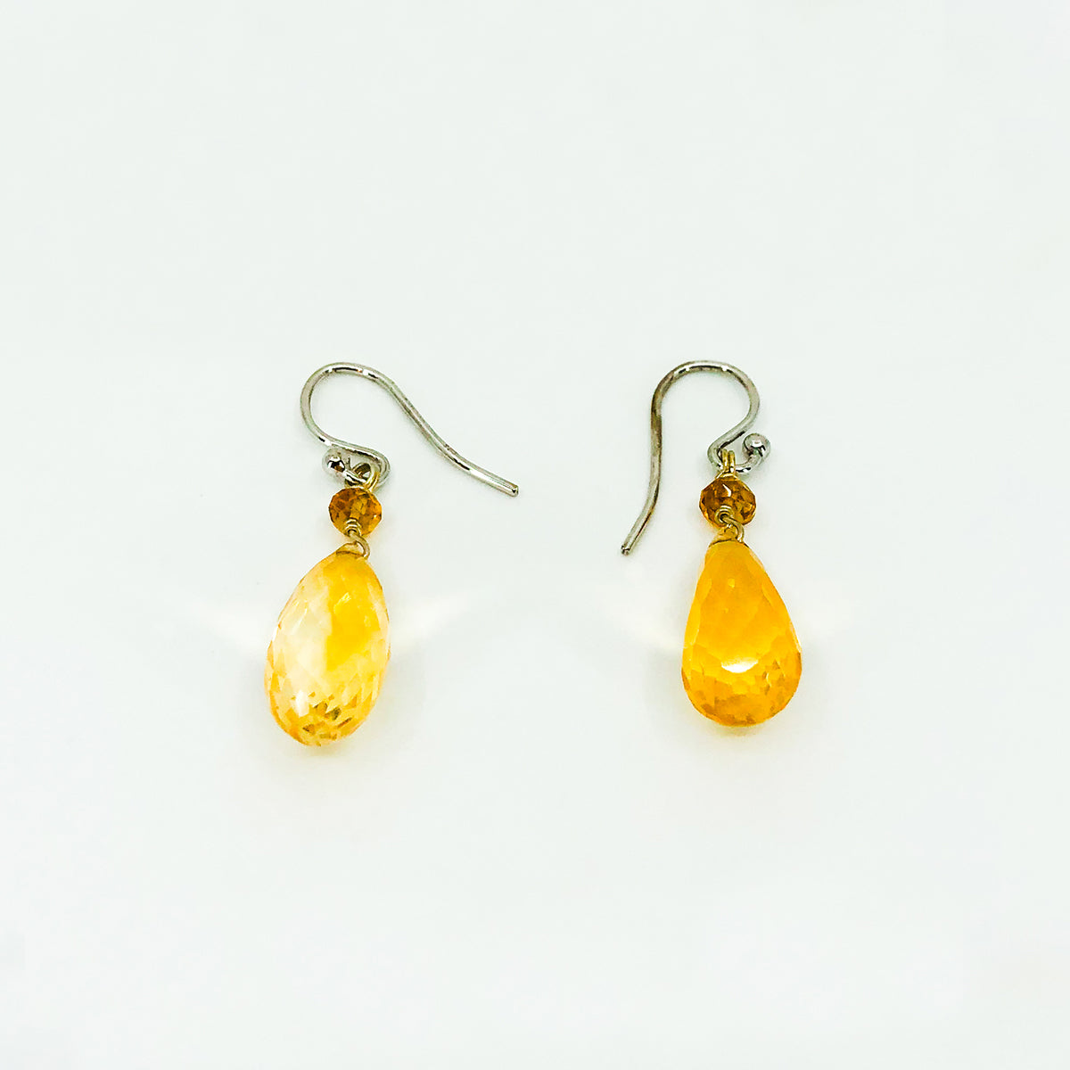 Briolettes de cuarzo citrino para la oreja