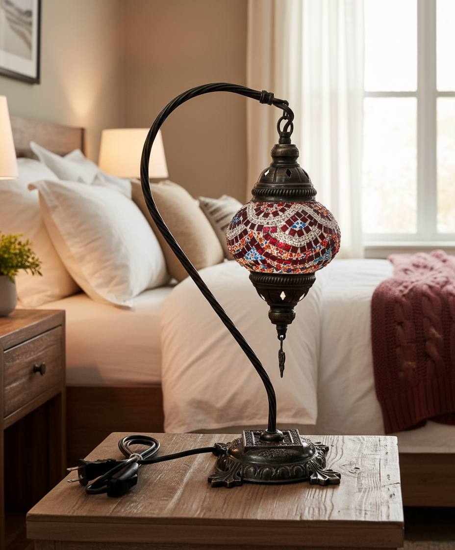 Mosaic Turkish Swan Neck Lamp