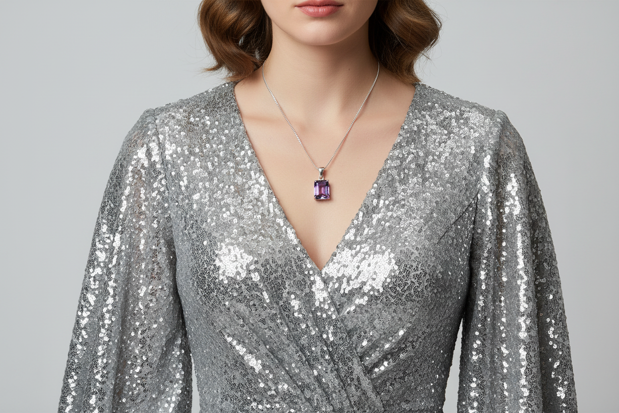 Pink Amethyst Pendant Necklace