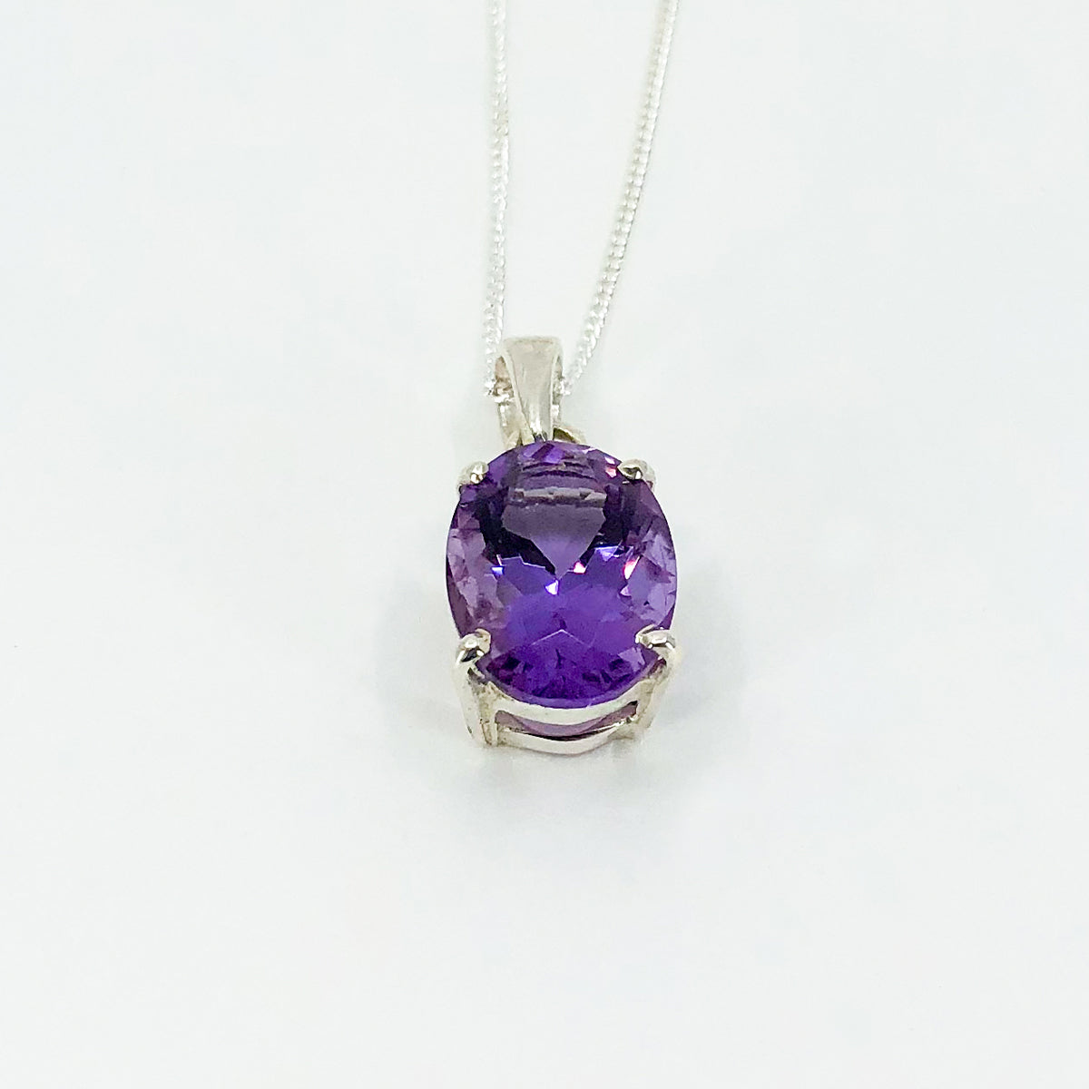 Colgante y cadena de amatista rosa