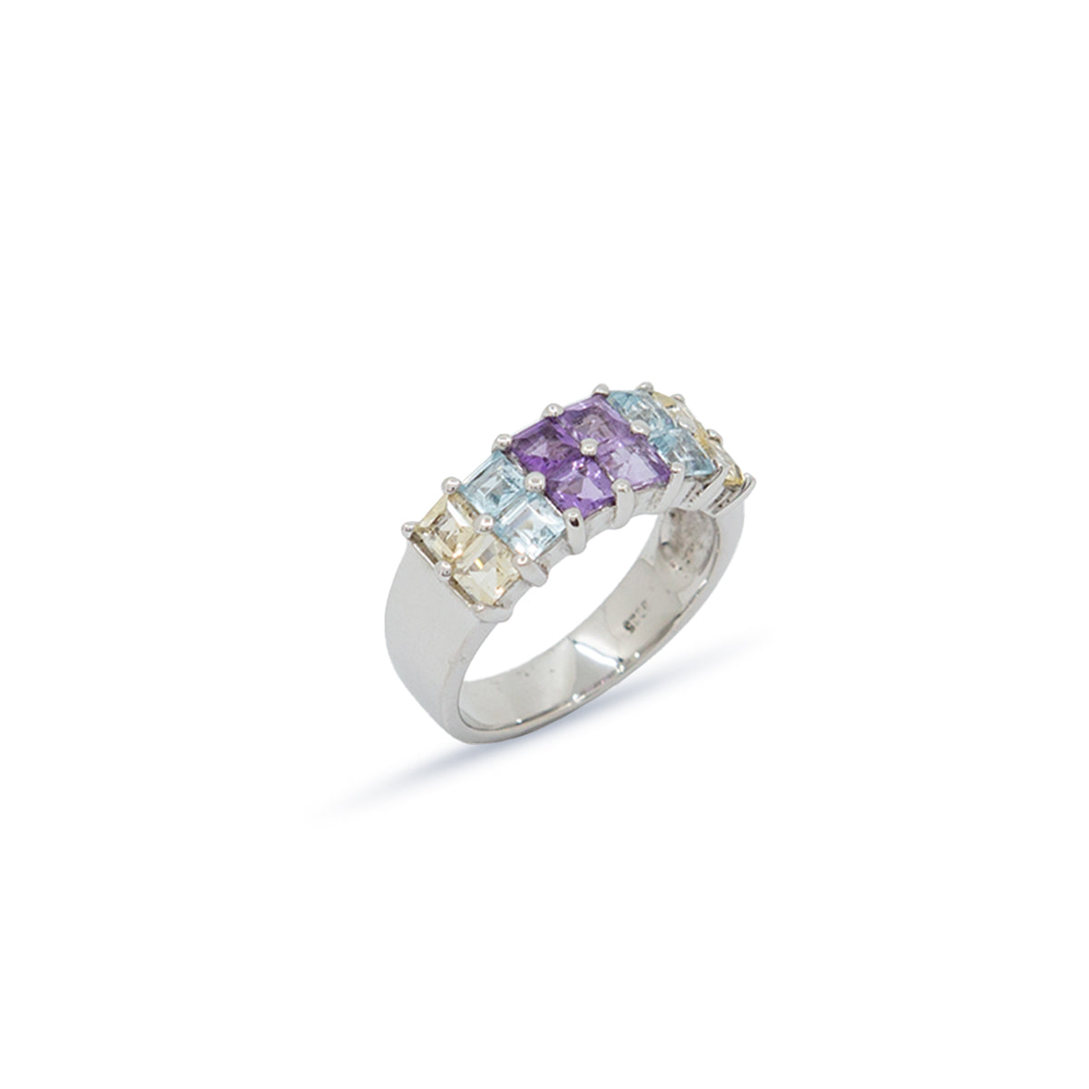 ANILLO PLATA MULTIGEMAS 6-6