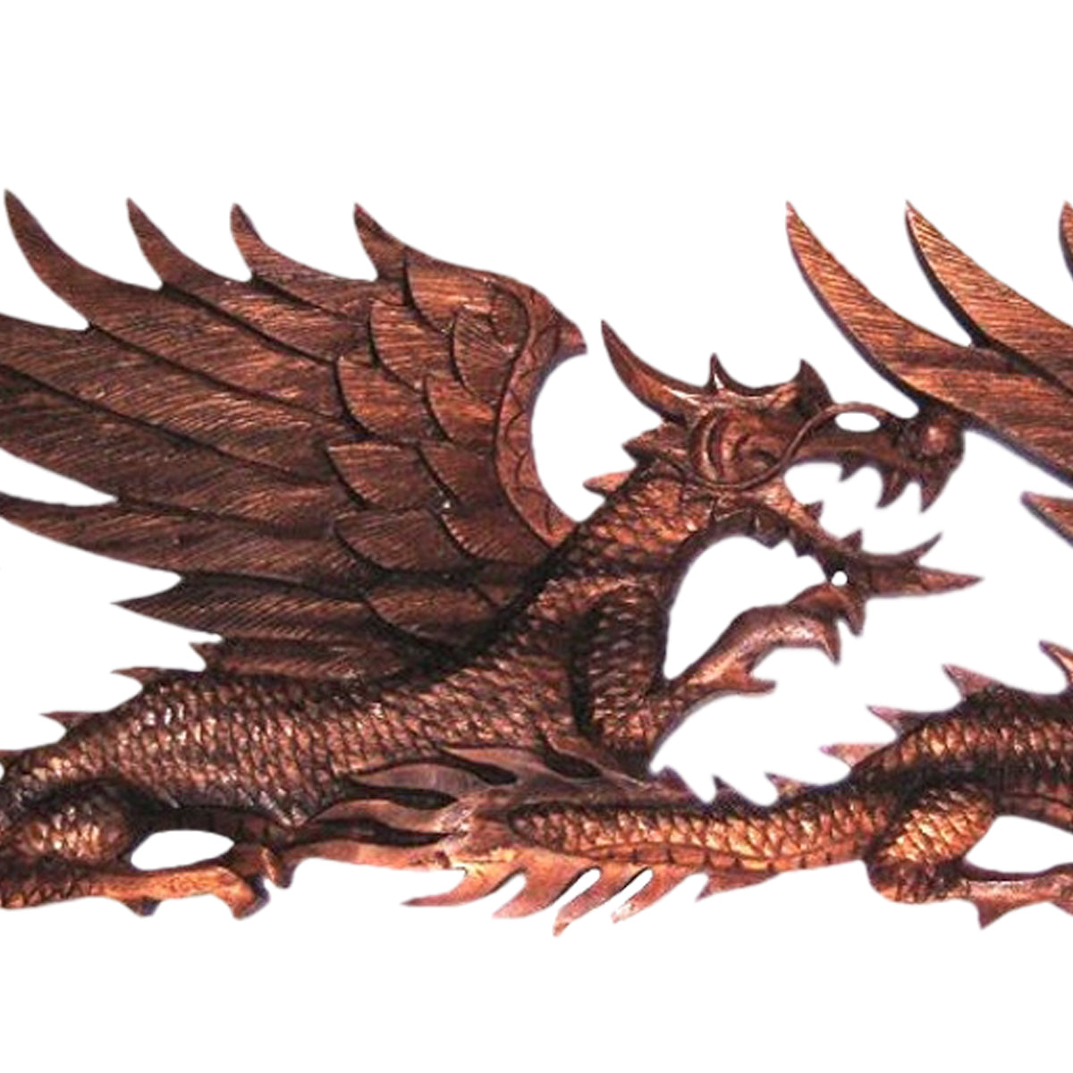 Chasing Dragon Teak Wood Plaque
