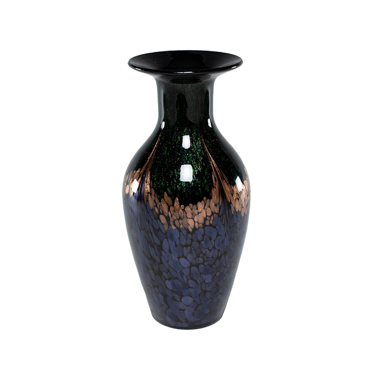 Gold Petal Hand Blown Glass Vase