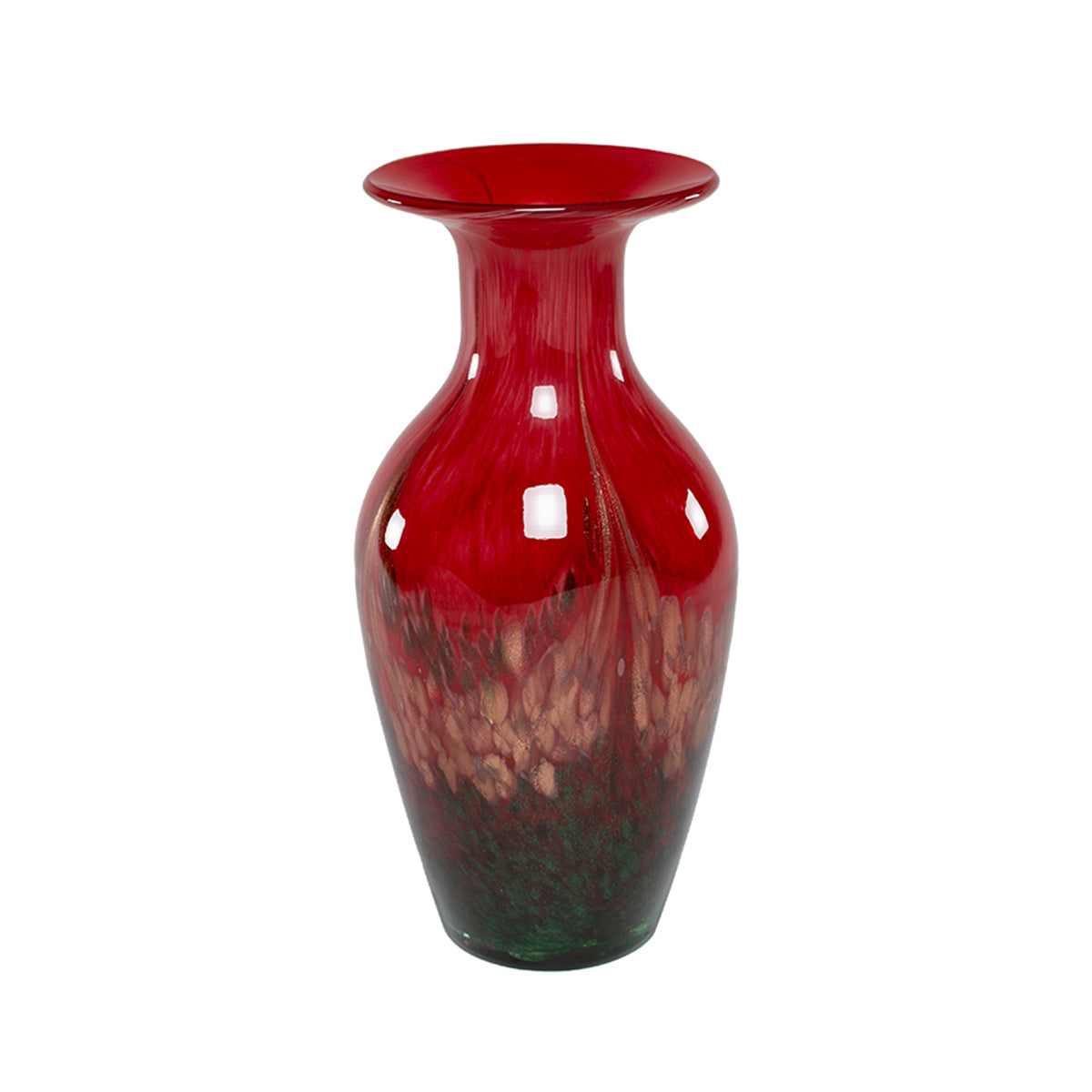 Gold Petal Hand Blown Glass Vase