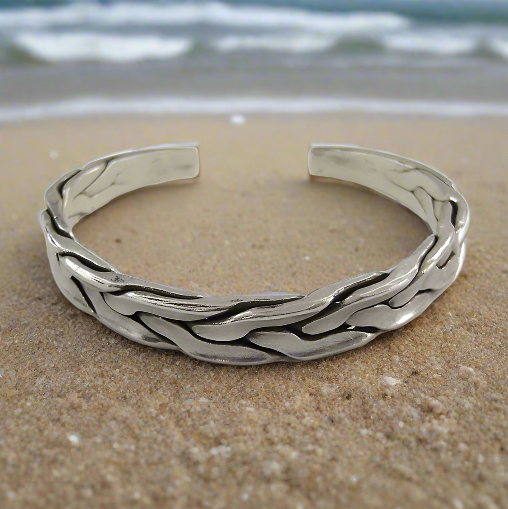 Sterling Silver  Braided Cuff Bracelet