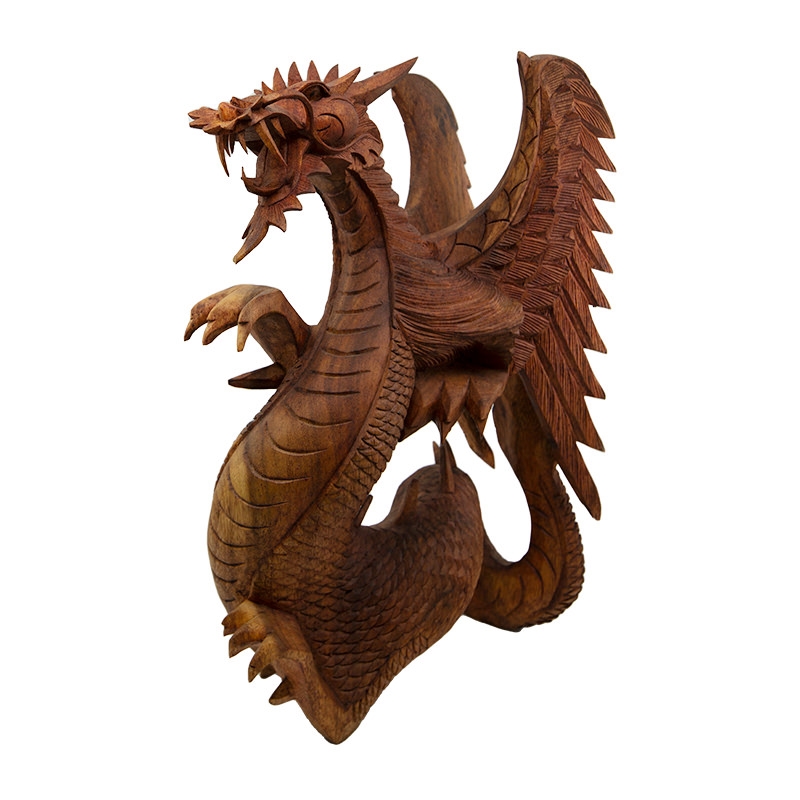 Large Carved Teak Wood Dragon | Earth's Treasures